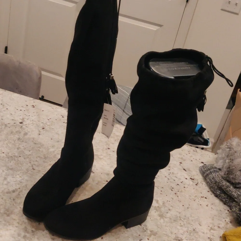 New!MADDEN GIRL Prissley Thigh High Slouchy Black Over-the-Knee Women's BootsY2k